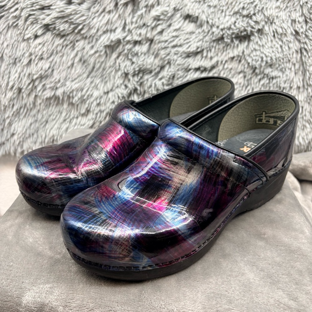 Dansko Clogs Womens 11.5-12 EUR 42 Shoes Multicolor Patent Leather Comfort Work